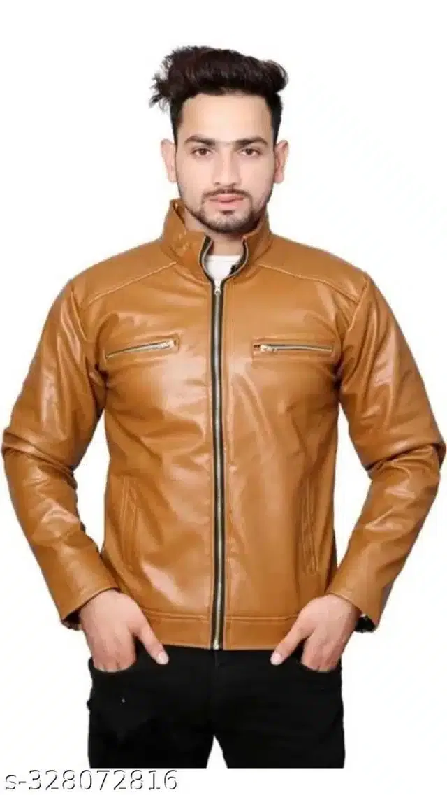 Synthetic Jacket for Men (Tan, L)
