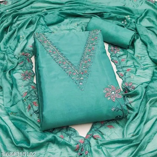 Silk Blend Punjabi/All Over Suits for Women (Multicolor, 7.05 meter (4XL)