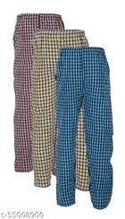 Cotton Blend Trousers for Mens (Multicolor, M) (Pack of 3)