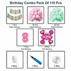 Princess Theme 8th Happy Birthday Decoration Items For Girls , Multicolor, Pack of 110