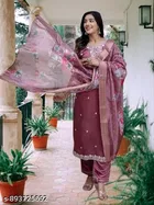 Floral Embroidered Chanderi Cotton Kurti for Women 