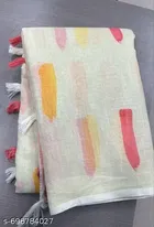Soft Linen Cotton Saree for Women 
