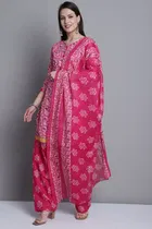 Cotton Blend Printed Salwar Suit for Women 