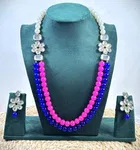 Premium Quality  Pearl And Kundan Necklace Set for Women, Blue