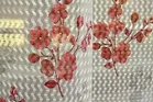Sheer Floral Branches Printed Maroon Door Curtain 7ft Pack of 1