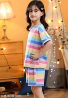 Cotton Blend Night Suit for Girls 