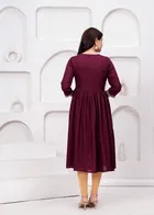 Women Embellished Viscose Rayon Anarkali Kurta 