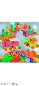 Plastic 100 Pcs Block Toys for Kids (Multicolor, Set of 1)