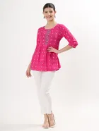 Casual Regular Sleeves Yoke embroidered short Kurti 