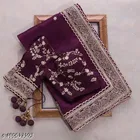 Georgette Solid Saree For Women, Purple