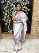 Cotton Linen Printed Saree for Women 