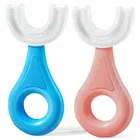 Silicone U Shaped Baby Tooth Brush with 360 Degree Soft Bristles (Multicolor, Pack of 2)