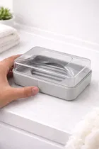 Rectangle Transparent WallMounted Soap Holder Grey