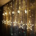 Stars LED Curtain String Lights for Festive Decoration (Multicolor, Set of 1)