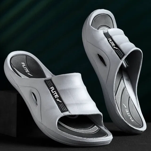 FLITE Casual Slides for Men (Grey, 6 UK/India)