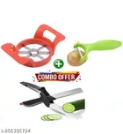 Apple Cutter with Peeler & Clever Cutter (Multicolor, Set of 3)