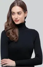 Wool Blend High Neck Sweater for Women 