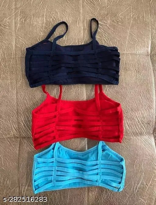 Cotton Bra for Women, Multicolour, Pack of 3 (30B)