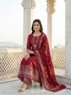 Printed Acrylic Kurta Set for Women 