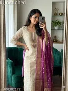 Silk Blend Embroidered Punjabi/All Over Suits for Women 
