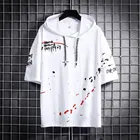 Half Sleeves Printed Hoodie for Men 