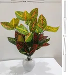 Plastic Artificial Flower With Pot,Multicolour,Set Of 2