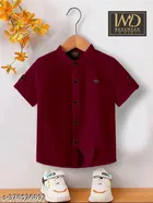 Solid Cotton Blend Mandarin Neck T-Shirt for Boys 