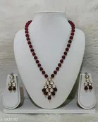 Women'S Alloy Gold Plated Jewellery Set, Maroon