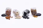 Afast 200 ML Glass Jar Round Shape,with Black Metal Color Cap Rust Proof Air Tight '