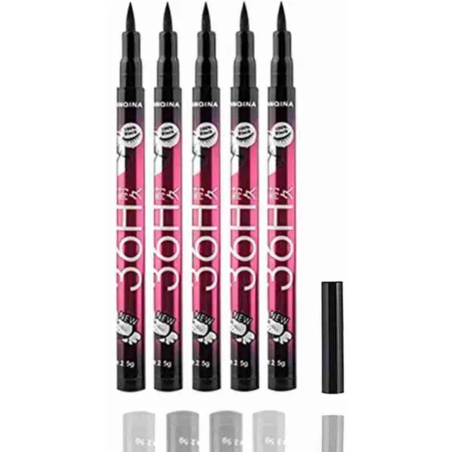 Yanqina Waterproof Liquid Eyeliner (Black, Pack of 5)