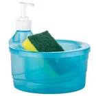 Plastic Double Layer 2 in 1 Soap Pump Liquid Soap Dispenser (Blue)