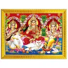 Laxmi, Ganesh & Saraswati Idols Wall Photo Frame 