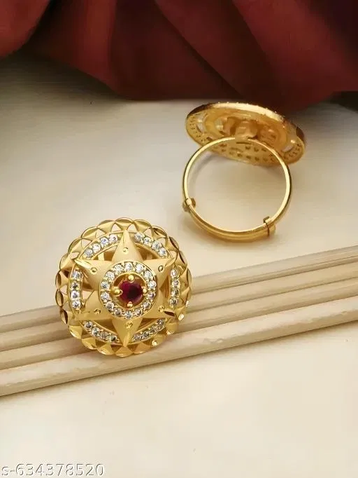 Finger Ring for Men (Gold, Free Size)