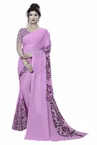 कनूड़ा फैंसी विमेंस जॉर्जेट फ्लावर प्रिंटेड साड़ी 