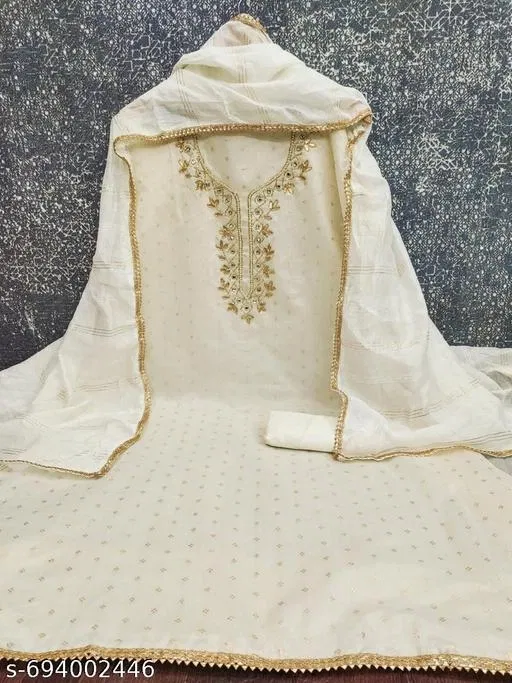 Chanderi Cotton Punjabi/All Over Suits for Women (Multicolor, 6.65 meter (XXL)