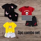 Hosiery Cotton Printed Clothing Set for Kids, Multicolor, Pack of 3 