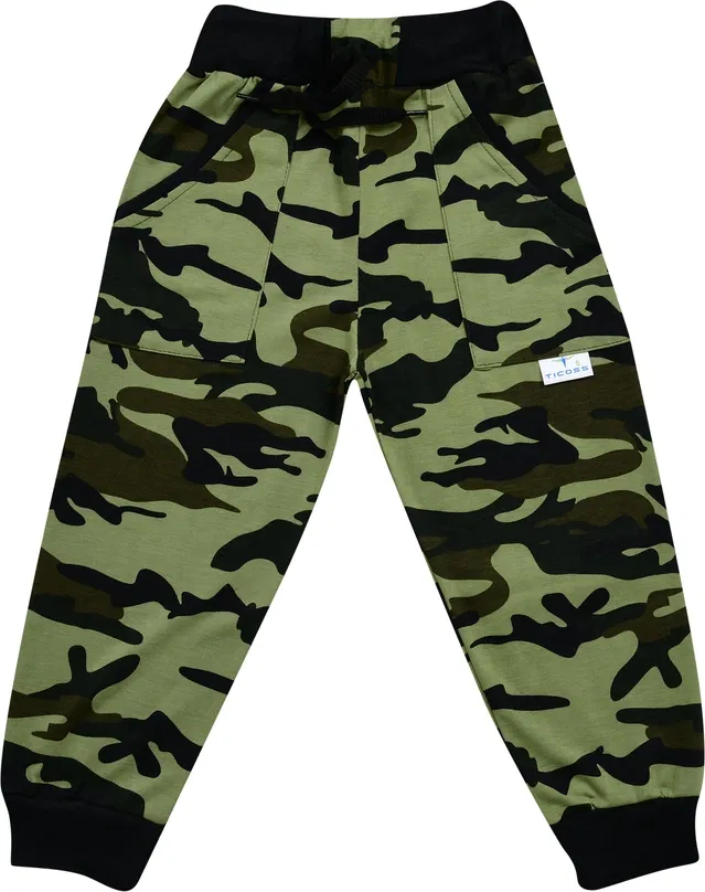 Cotton Blend Regular Fit Trackpants for Boys & Girls (Green, 8-9 Years)