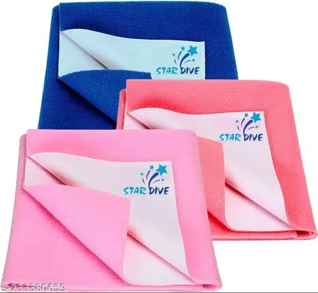 Cotton Mattress Protection Sheet (Multicolor, 28x20 inches) (Pack of 3)