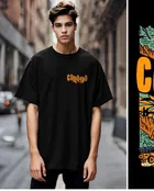 Cotton Round Neck Printed Oversized T-Shirt for Men 