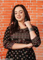 Rayon Printed Anarkali Kurti for Women 