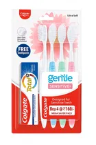 Colgate Gentle Sensitive Ultra Soft Toothbrush 4 Units Free Toothpaste 16 g