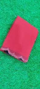 Crepe Solid Saree for Women, Pink 