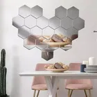 Acrylic Hexagon Shaped Wall Mirror Stickers 
