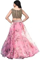 Net Embroidred Semi Stiched Lehenga Choli for Women 