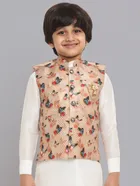 Jacquard Printed Jacket for Boys (Beige, 1-2 Years)