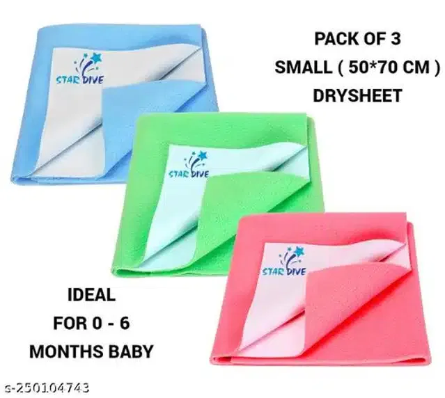 Cotton Mattress Protection Sheet (Multicolor, 28x20 inches) (Pack of 3)