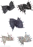 Chiffon Printed Scarves for Women, Multicolor, Pack of 5