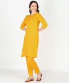 Viscose Rayon Embroidered A-Line Kurti with Pant 
