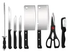 Shopper52 Premium Stainless Steel Kitchen Knife Set, 7-Pieces with Scissor Peeler & Knives Sharper, 7 Pieces, Pack of 1
