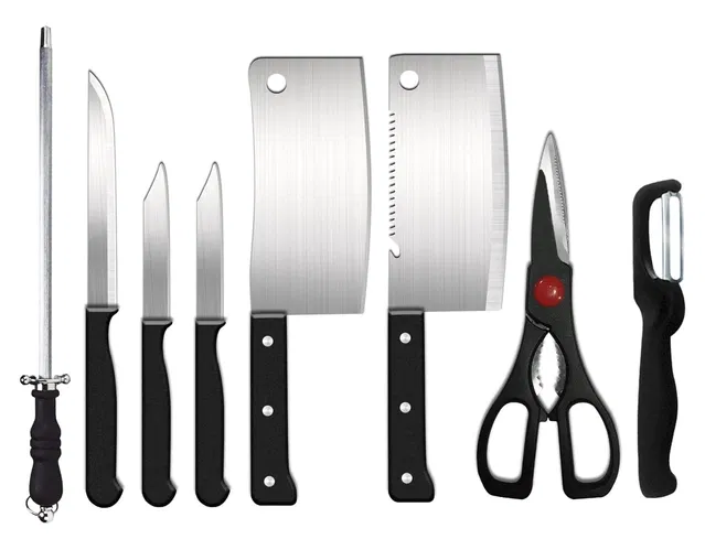 Shopper52 Premium Stainless Steel Kitchen Knife Set (7-Pieces) with Scissor Peeler & Knives Sharper (7 Pieces, Pack of 1)